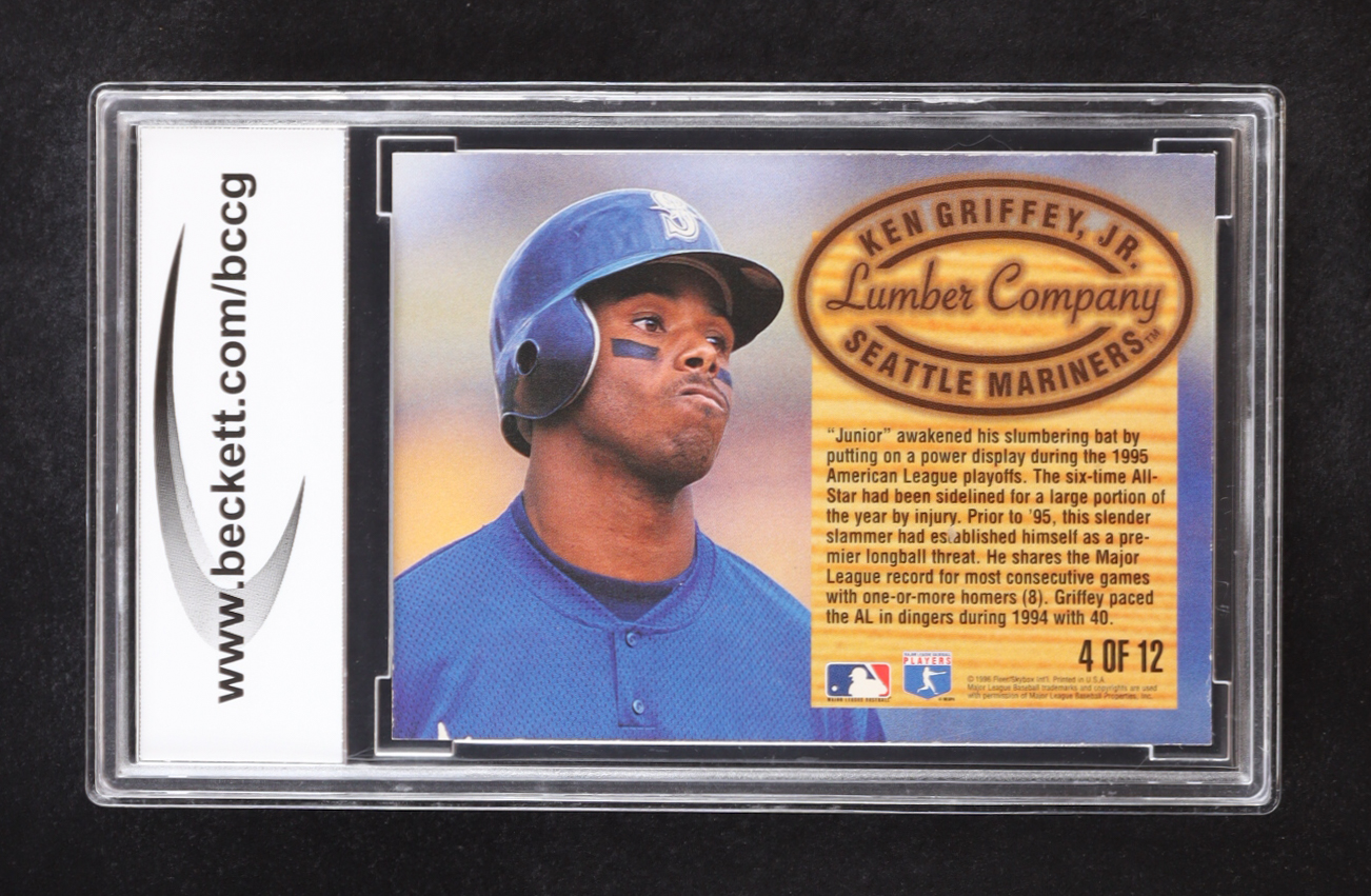 Ken Griffey Jr. 1996 Fleer Lumber Company #4 (BCCG 9) at PristineAuction.com Ken Griffey Jr. 1996 Fleer Lumber Company #4 (BCCG 9) at PristineAuction.com