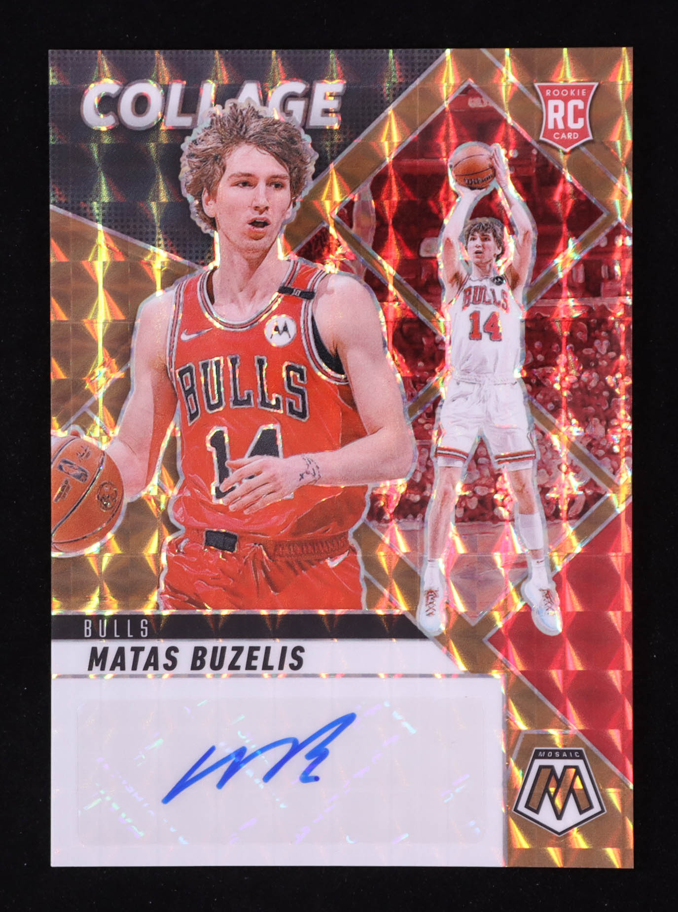 Matas Buzelis 2024-25 Panini Mosaic Collage Autographs Mosaic Bronze #35 #02/49 RC at PristineAuction.com Matas Buzelis 2024-25 Panini Mosaic Collage Autographs Mosaic Bronze #35 #02/49 RC at PristineAuction.com