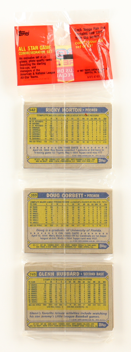 1987 Topps Baseball Rack Pack with (49) Cards at PristineAuction.com 1987 Topps Baseball Rack Pack with (49) Cards at PristineAuction.com