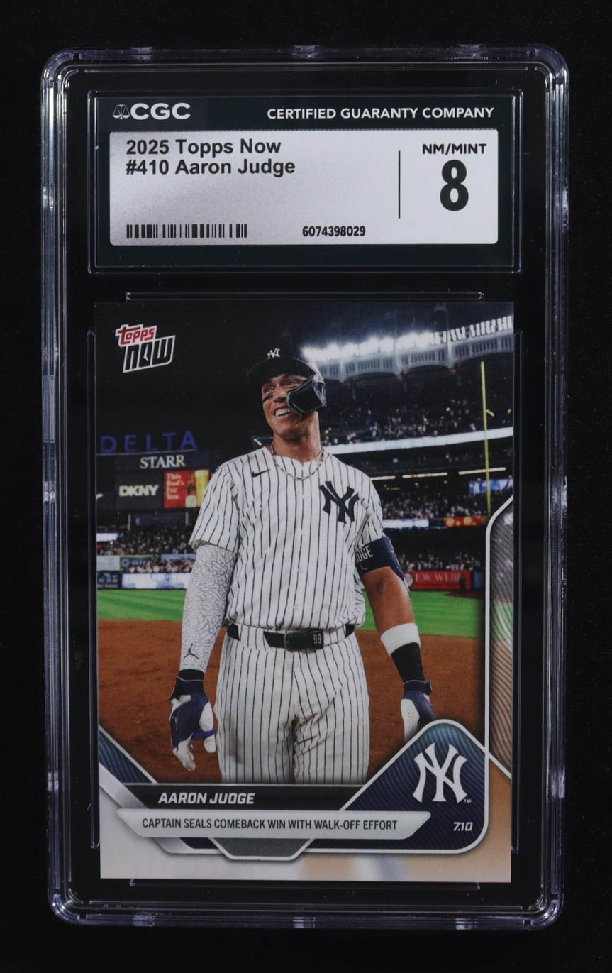 Aaron Judge 2025 Topps Now #410 (CGC 8) at PristineAuction.com Aaron Judge 2025 Topps Now #410 (CGC 8) at PristineAuction.com