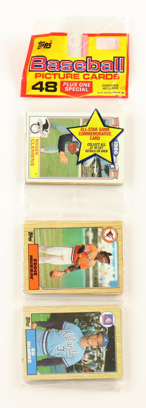 1987 Topps Baseball Rack Pack with (49) Cards at PristineAuction.com 1987 Topps Baseball Rack Pack with (49) Cards at PristineAuction.com