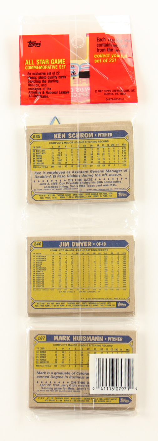 1987 Topps Baseball Rack Pack with (49) Cards at PristineAuction.com 1987 Topps Baseball Rack Pack with (49) Cards at PristineAuction.com
