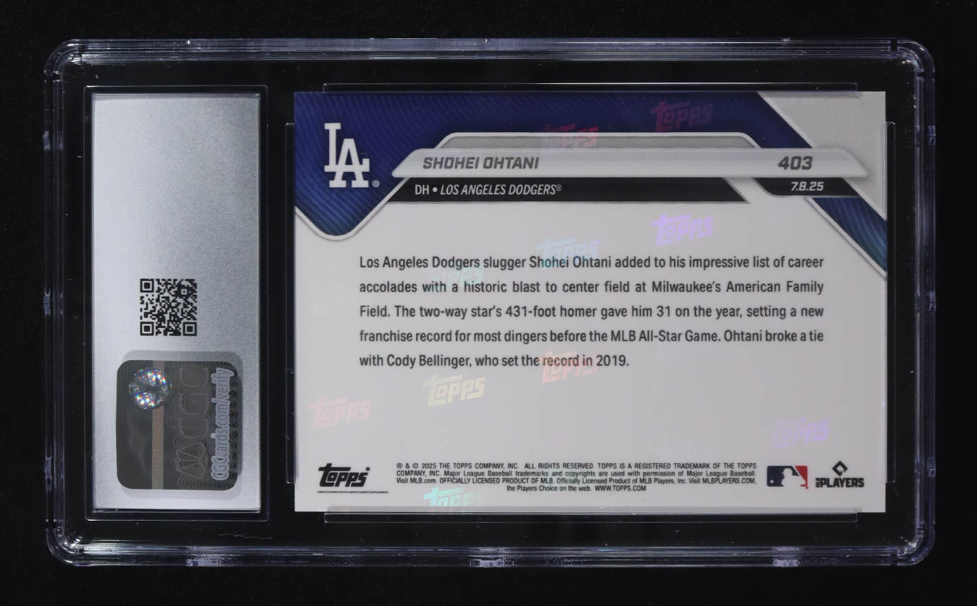 Shohei Ohtani 2025 Topps Now #403 (CGC 10) at PristineAuction.com Shohei Ohtani 2025 Topps Now #403 (CGC 10) at PristineAuction.com