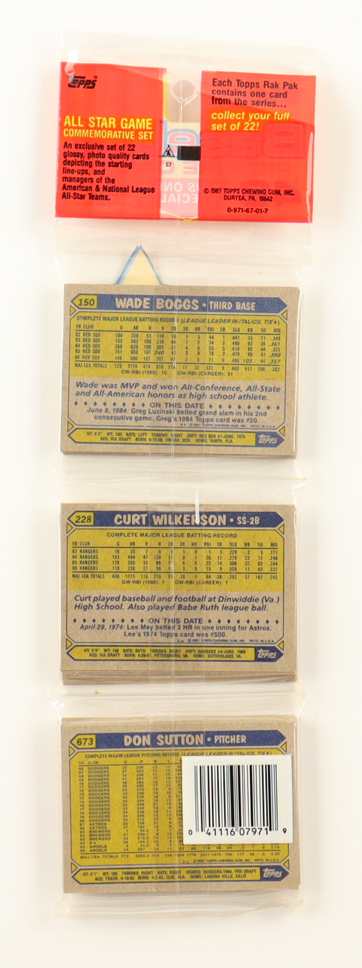 1987 Topps Baseball Rack Pack with (49) Cards at PristineAuction.com 1987 Topps Baseball Rack Pack with (49) Cards at PristineAuction.com
