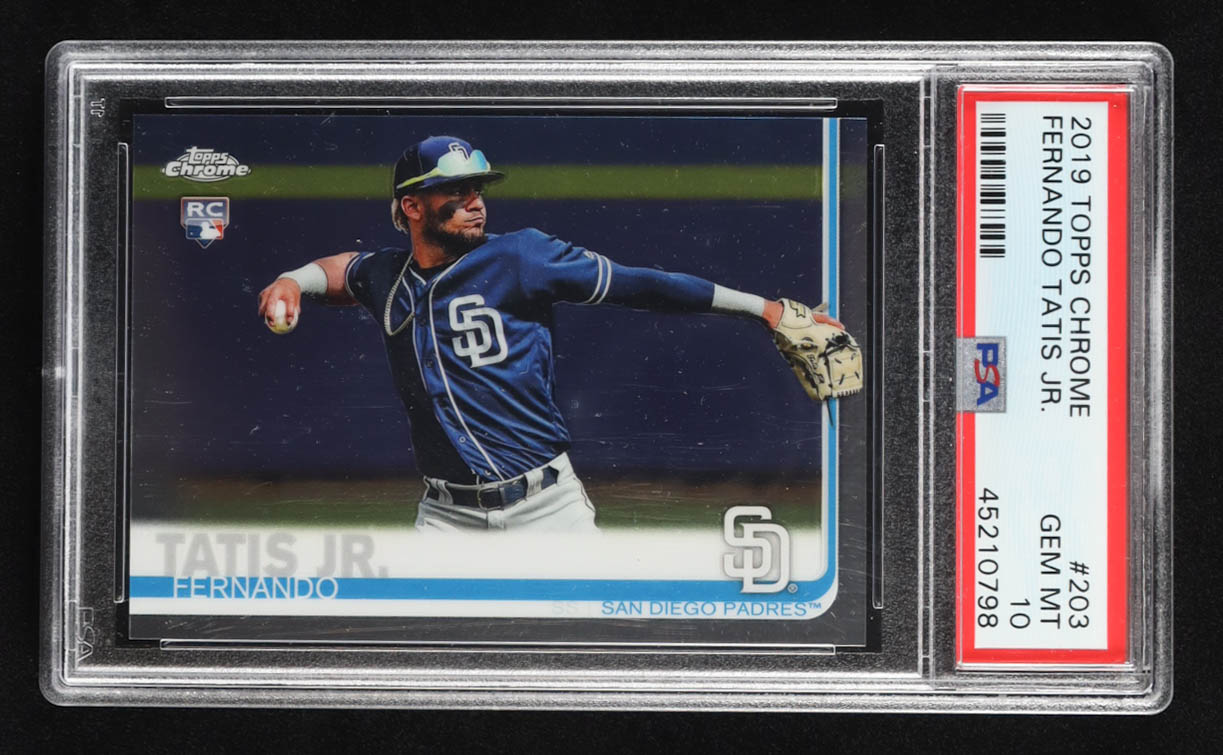 Fernando Tatis Jr. 2019 Topps Chrome #203 RC (PSA 10) at PristineAuction.com Fernando Tatis Jr. 2019 Topps Chrome #203 RC (PSA 10) at PristineAuction.com