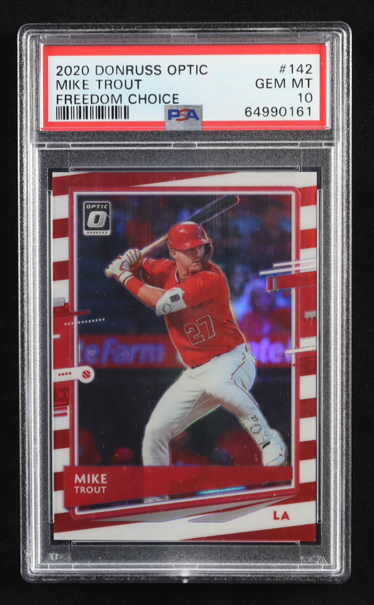 Mike Trout 2020 Donruss Optic Freedom #142 #11/45 (PSA 10) at PristineAuction.com Mike Trout 2020 Donruss Optic Freedom #142 #11/45 (PSA 10) at PristineAuction.com