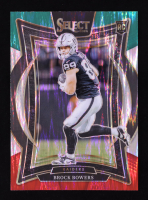 Brock Bowers 2024 Select Prizm Green and Red Shock #31 RC at PristineAuction.com