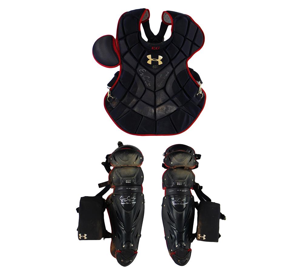 Evan Gattis Signed Braves Game-Used Under Armour Catchers Gear Inscribed "El Oso Blanco" & "2014 Game Used" (Radtke) at PristineAuction.com Evan Gattis Signed Braves Game-Used Under Armour Catchers Gear Inscribed "El Oso Blanco" & "2014 Game Used" (Radtke) at PristineAuction.com