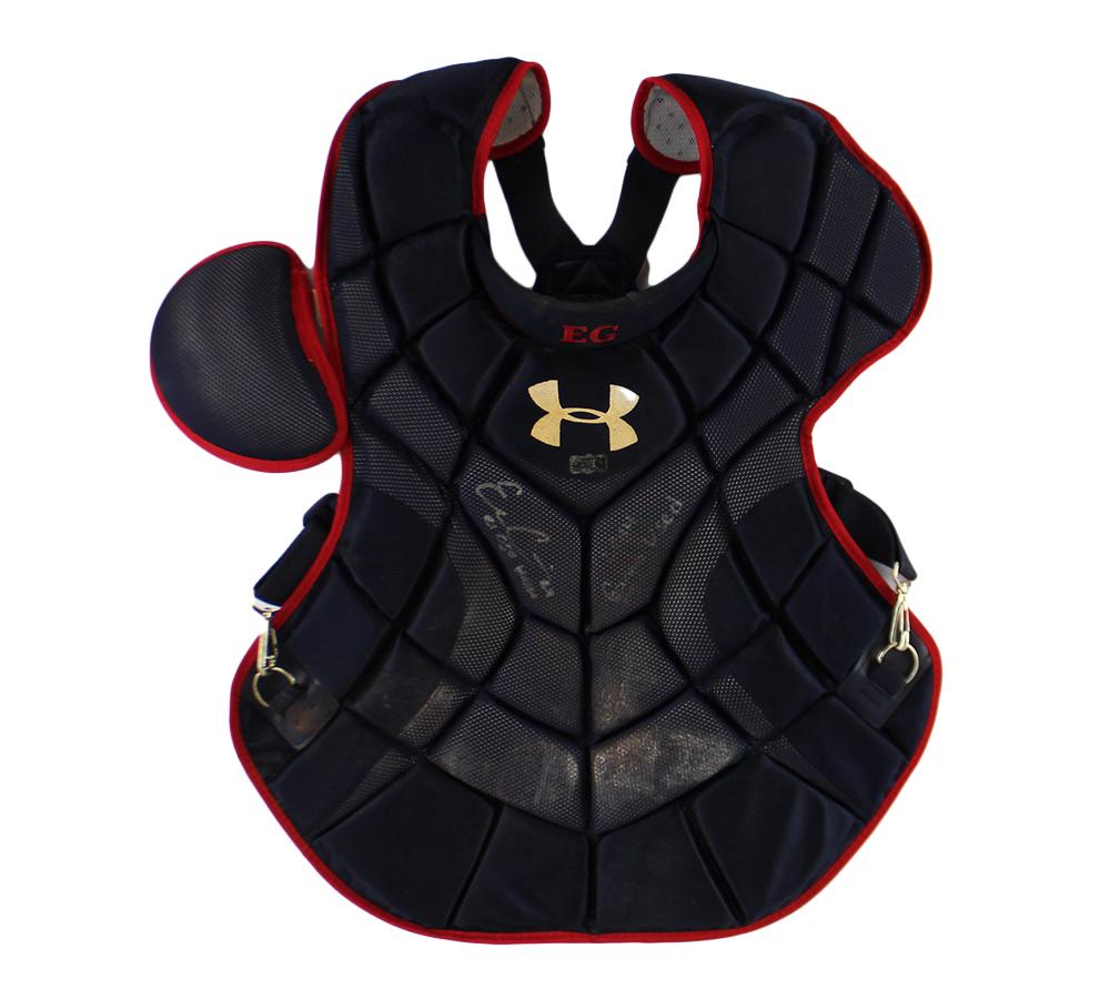 Evan Gattis Signed Braves Game-Used Under Armour Catchers Gear Inscribed "El Oso Blanco" & "2014 Game Used" (Radtke) at PristineAuction.com Evan Gattis Signed Braves Game-Used Under Armour Catchers Gear Inscribed "El Oso Blanco" & "2014 Game Used" (Radtke) at PristineAuction.com