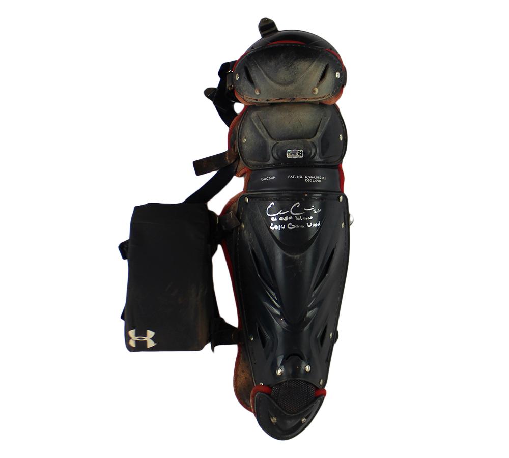 Evan Gattis Signed Braves Game-Used Under Armour Catchers Gear Inscribed "El Oso Blanco" & "2014 Game Used" (Radtke) at PristineAuction.com Evan Gattis Signed Braves Game-Used Under Armour Catchers Gear Inscribed "El Oso Blanco" & "2014 Game Used" (Radtke) at PristineAuction.com