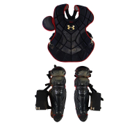 Evan Gattis Signed Braves Game-Used Under Armour Catchers Gear Inscribed "El Oso Blanco" & "2014 Game Used" (Radtke) at PristineAuction.com