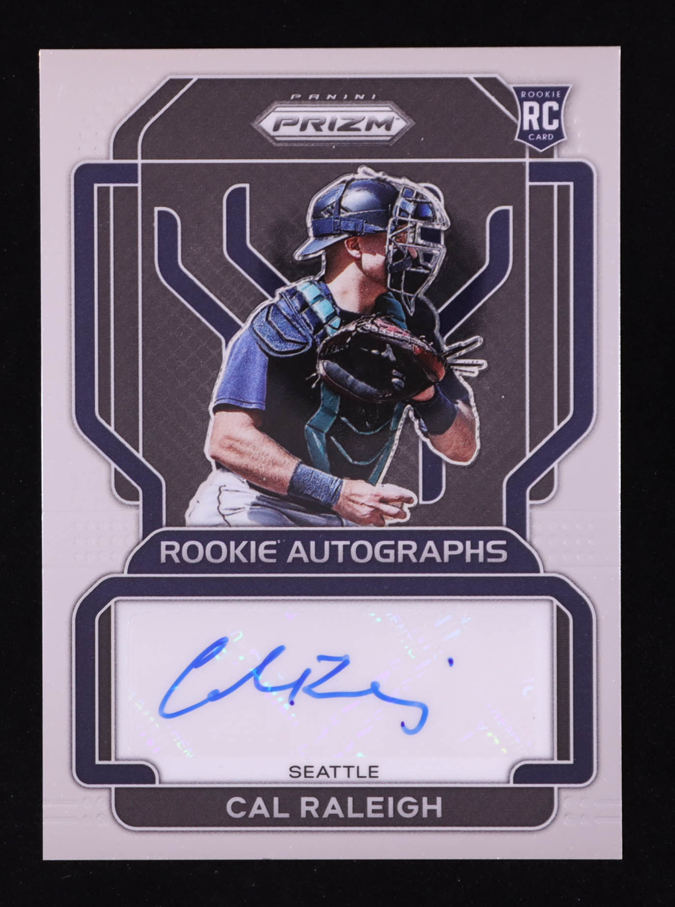 Cal Raleigh 2022 Panini Prizm Rookie Autographs #38 RC at PristineAuction.com Cal Raleigh 2022 Panini Prizm Rookie Autographs #38 RC at PristineAuction.com