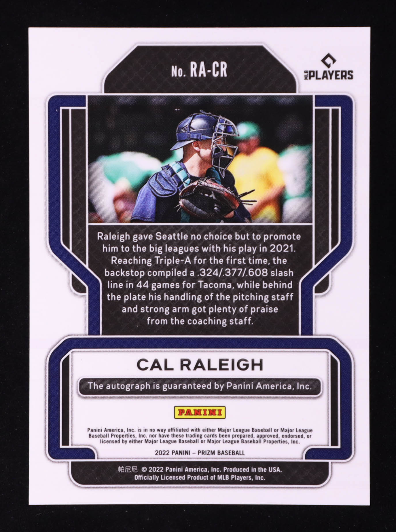 Cal Raleigh 2022 Panini Prizm Rookie Autographs #38 RC at PristineAuction.com Cal Raleigh 2022 Panini Prizm Rookie Autographs #38 RC at PristineAuction.com