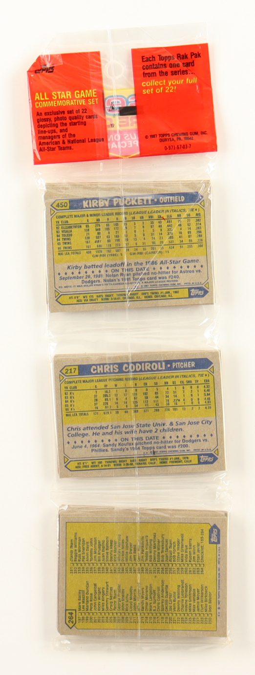 1987 Topps Baseball Rack Pack with (49) Cards at PristineAuction.com 1987 Topps Baseball Rack Pack with (49) Cards at PristineAuction.com