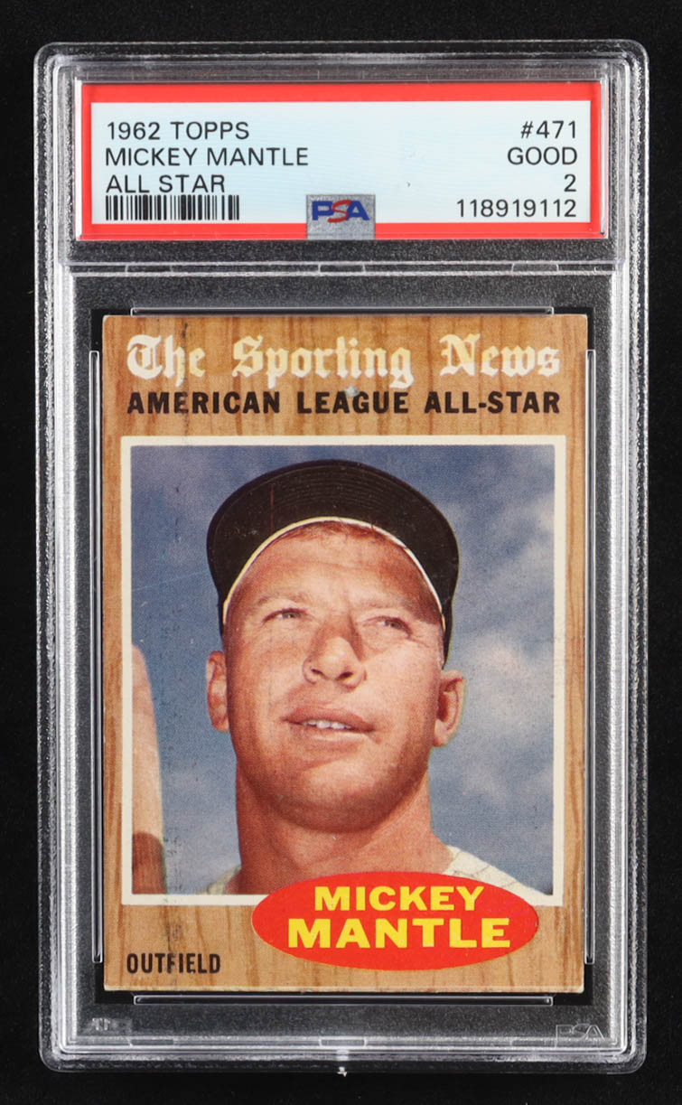 Mickey Mantle 1962 Topps #471 AS (PSA 2) at PristineAuction.com Mickey Mantle 1962 Topps #471 AS (PSA 2) at PristineAuction.com