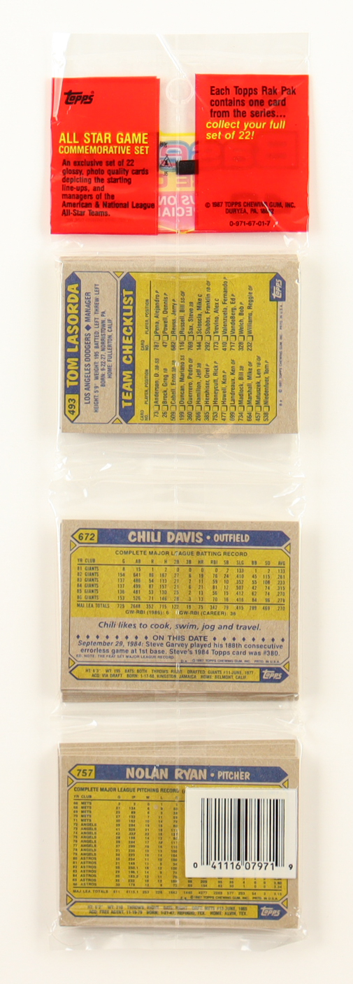 1987 Topps Baseball Rack Pack with (49) Cards at PristineAuction.com 1987 Topps Baseball Rack Pack with (49) Cards at PristineAuction.com