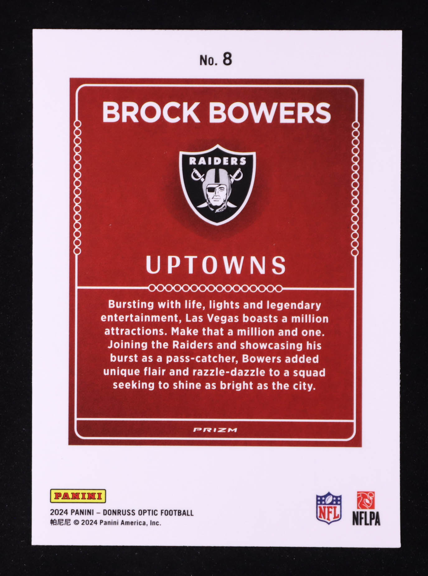 Brock Bowers 2024 Donruss Optic Uptowns #8 RC at PristineAuction.com Brock Bowers 2024 Donruss Optic Uptowns #8 RC at PristineAuction.com