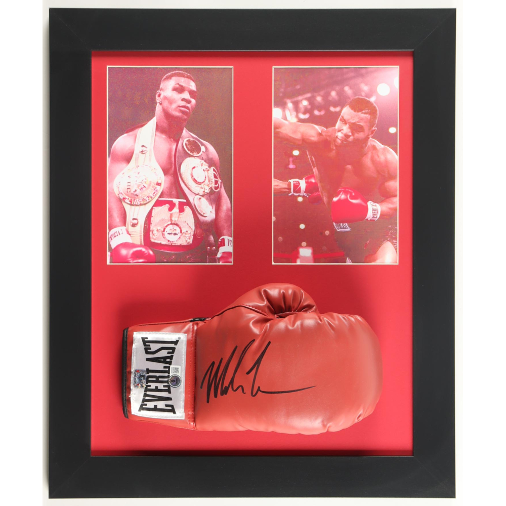 Mike Tyson Signed Custom Framed Everlast Boxing Glove Display (Tyson & Beckett) at PristineAuction.com