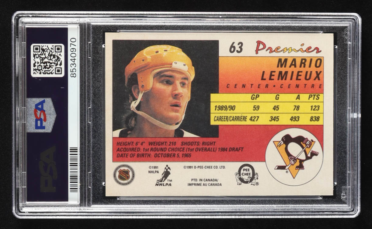 Mario Lemieux 1990-91 OPC Premier #63 (PSA 9) at PristineAuction.com Mario Lemieux 1990-91 OPC Premier #63 (PSA 9) at PristineAuction.com