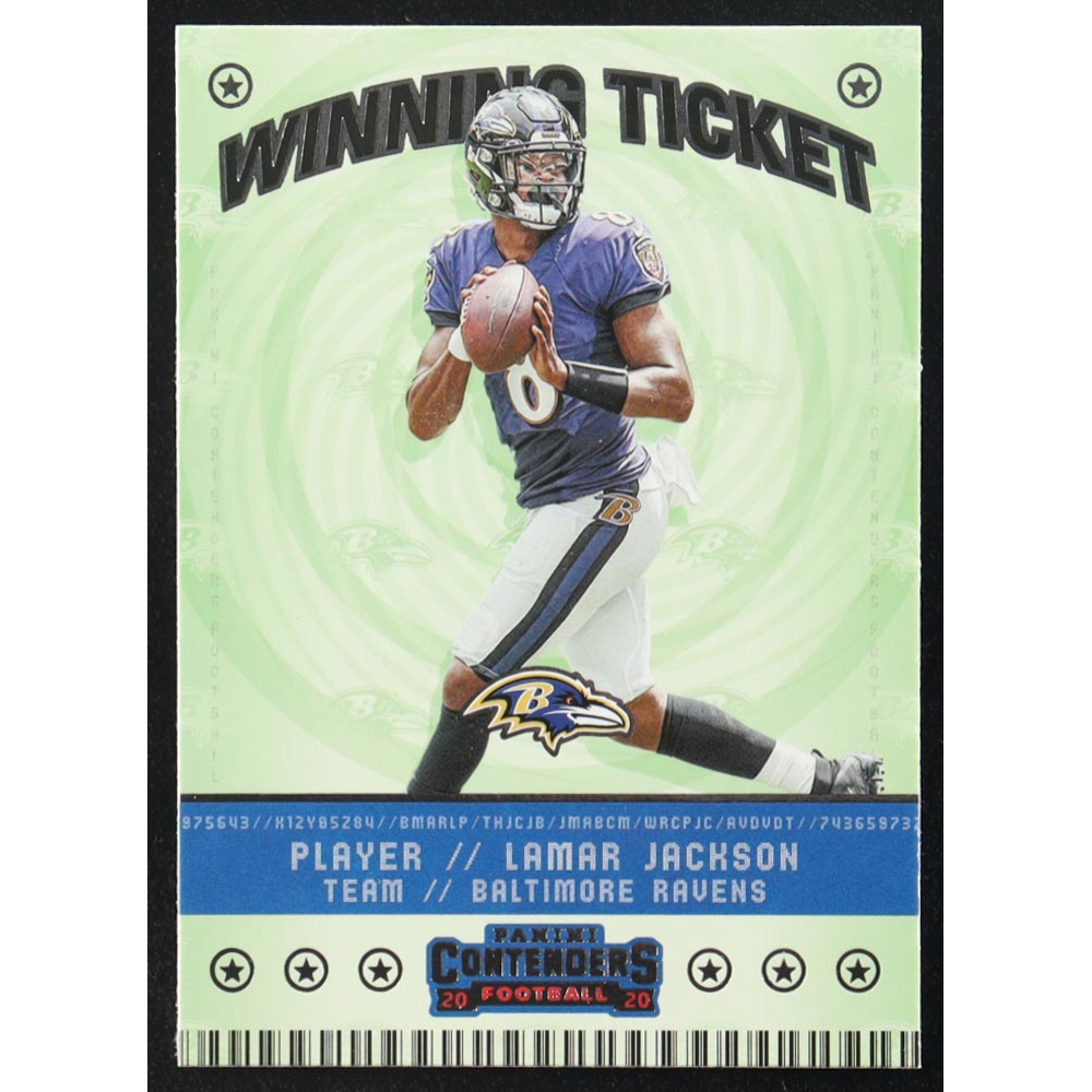 Lamar Jackson 2020 Panini Contenders Winning Ticket #WT4 at PristineAuction.com