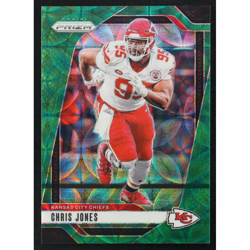 Chris Jones 2024 Panini Prizm Prizms Green Scope #143 #38/75 at PristineAuction.com