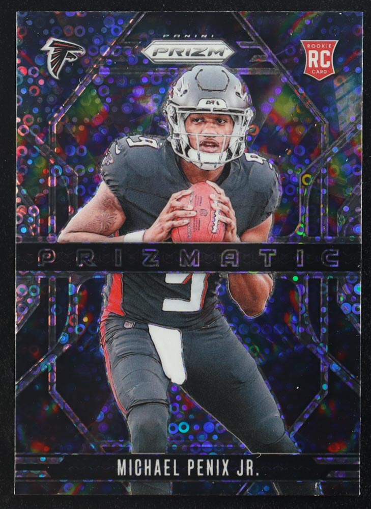 Michael Penix Jr. 2024 Panini Prizm Prizmatic Prizms No Huddle #10 RC at PristineAuction.com Michael Penix Jr. 2024 Panini Prizm Prizmatic Prizms No Huddle #10 RC at PristineAuction.com