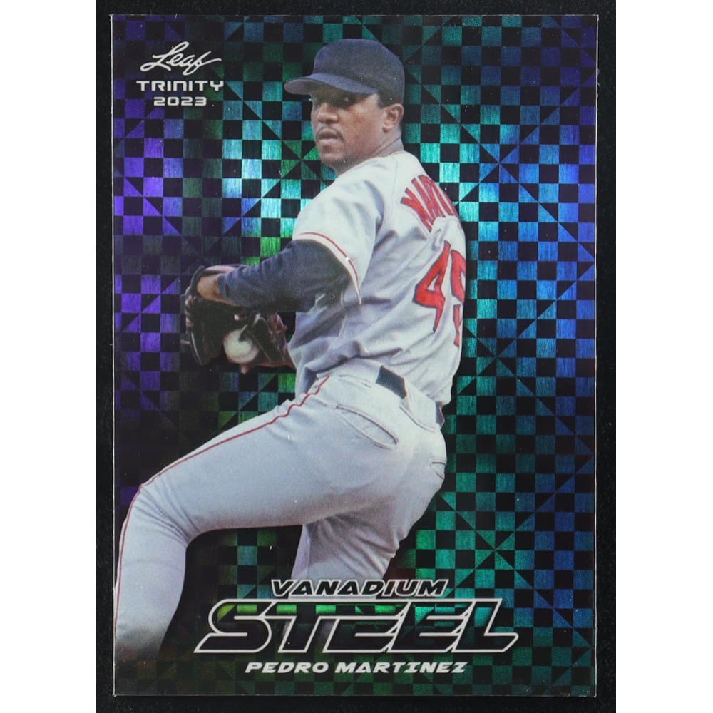 Pedro Martinez 2023 Leaf Vanadium Steel Purple Checkerboard #S54 #3/8 at PristineAuction.com