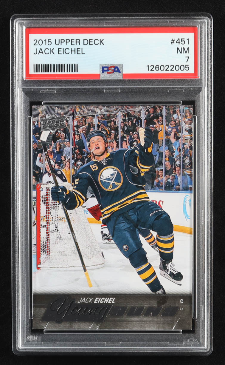 Jack Eichel 2015-16 Upper Deck #451 RC (PSA 7) at PristineAuction.com Jack Eichel 2015-16 Upper Deck #451 RC (PSA 7) at PristineAuction.com