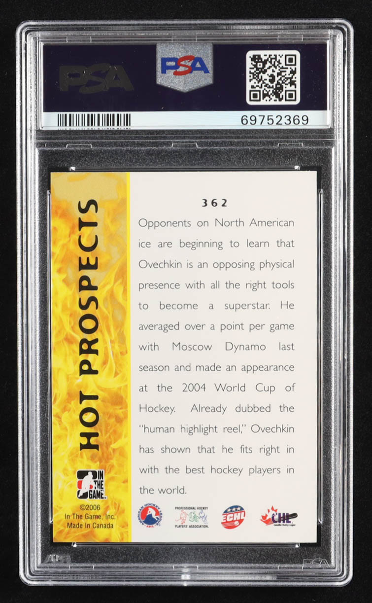 Alexander Ovechkin 2005-06 ITG Heroes and Prospects #362 RC (PSA 10) at PristineAuction.com Alexander Ovechkin 2005-06 ITG Heroes and Prospects #362 RC (PSA 10) at PristineAuction.com