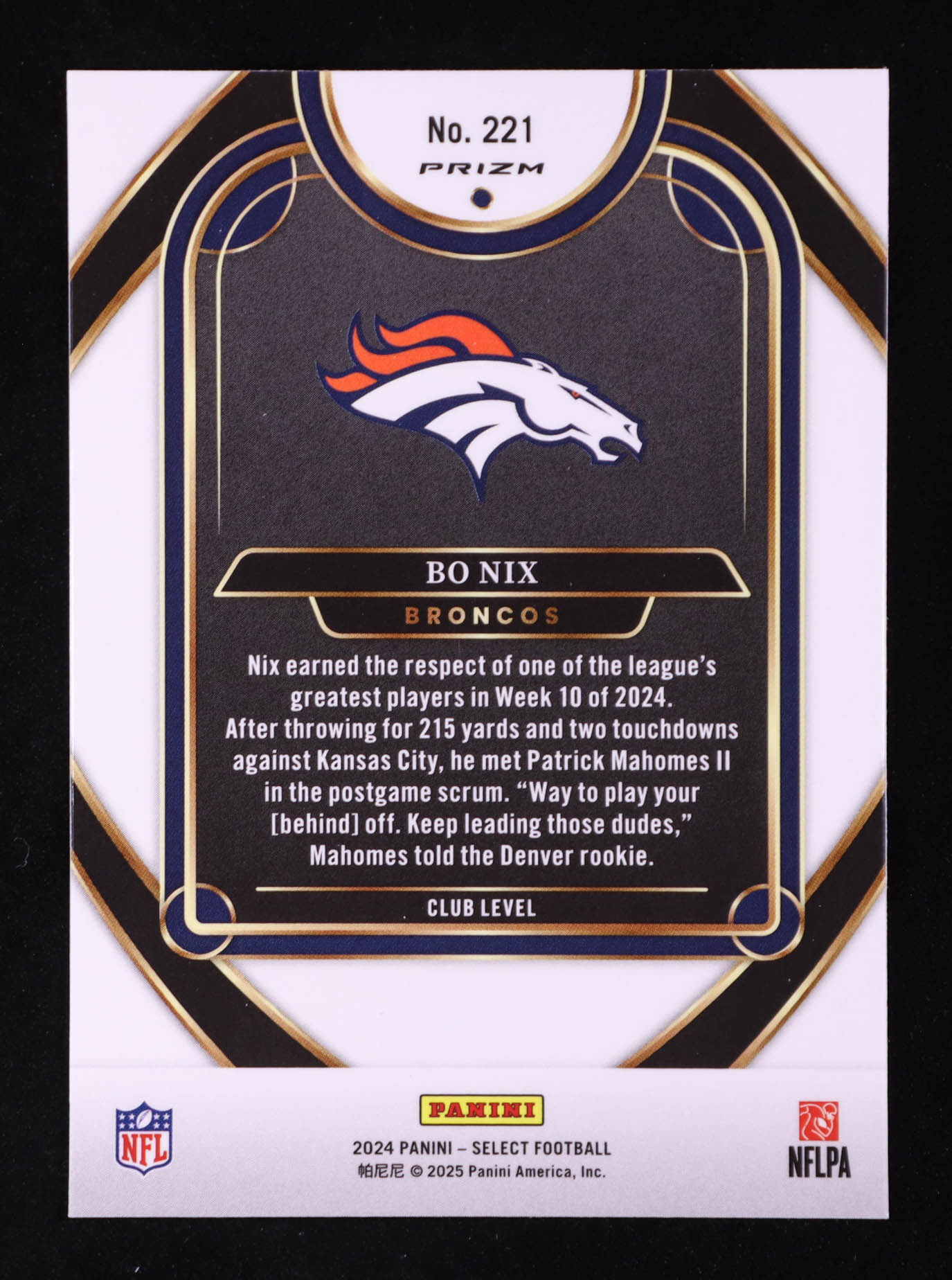 Bo Nix 2024 Select Prizm Black and Green Shock #221 RC at PristineAuction.com Bo Nix 2024 Select Prizm Black and Green Shock #221 RC at PristineAuction.com