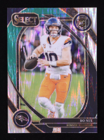 Bo Nix 2024 Select Prizm Black and Green Shock #221 RC at PristineAuction.com