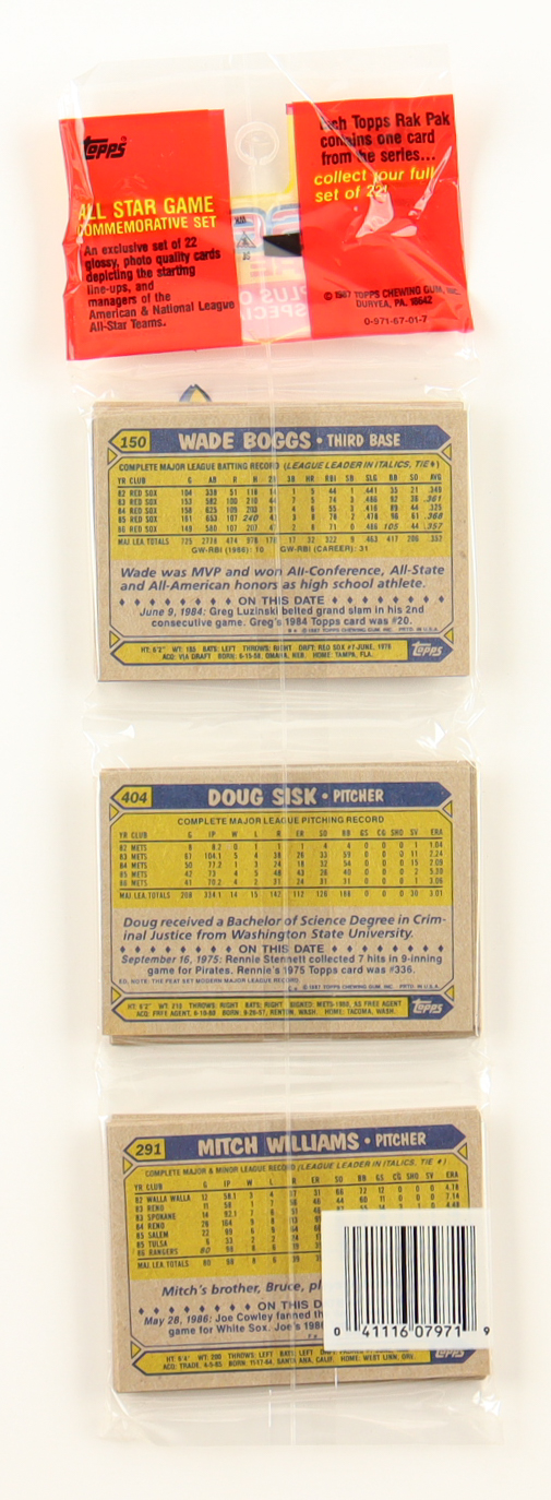 1987 Topps Baseball Rack Pack with (49) Cards at PristineAuction.com 1987 Topps Baseball Rack Pack with (49) Cards at PristineAuction.com