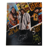Mick Foley Thrice-Signed WWE 20x24 Photo Board with Multiple Inscriptions (Fanatics) at PristineAuction.com