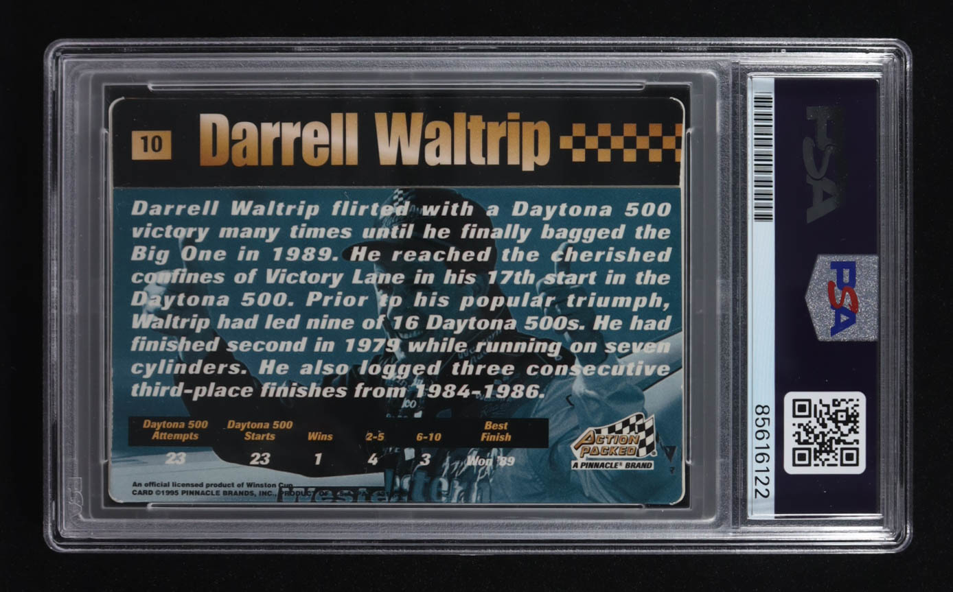 Darrell Waltrip Signed 1995 Pinnacle Action Packed Out Of The Chute #10 (PSA) at PristineAuction.com Darrell Waltrip Signed 1995 Pinnacle Action Packed Out Of The Chute #10 (PSA) at PristineAuction.com