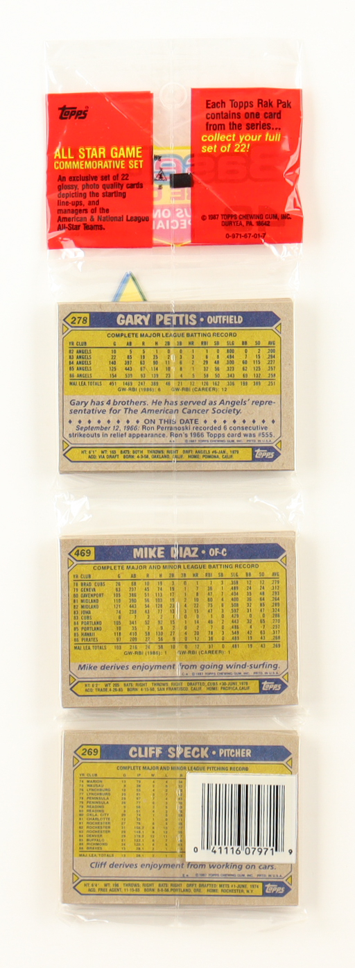 1987 Topps Baseball Rack Pack with (49) Cards at PristineAuction.com 1987 Topps Baseball Rack Pack with (49) Cards at PristineAuction.com