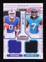 Brian Thomas Jr. / Keon Coleman 2024 Panini Contenders Rookie Ticket Dual Swatches #4 RC at PristineAuction.com