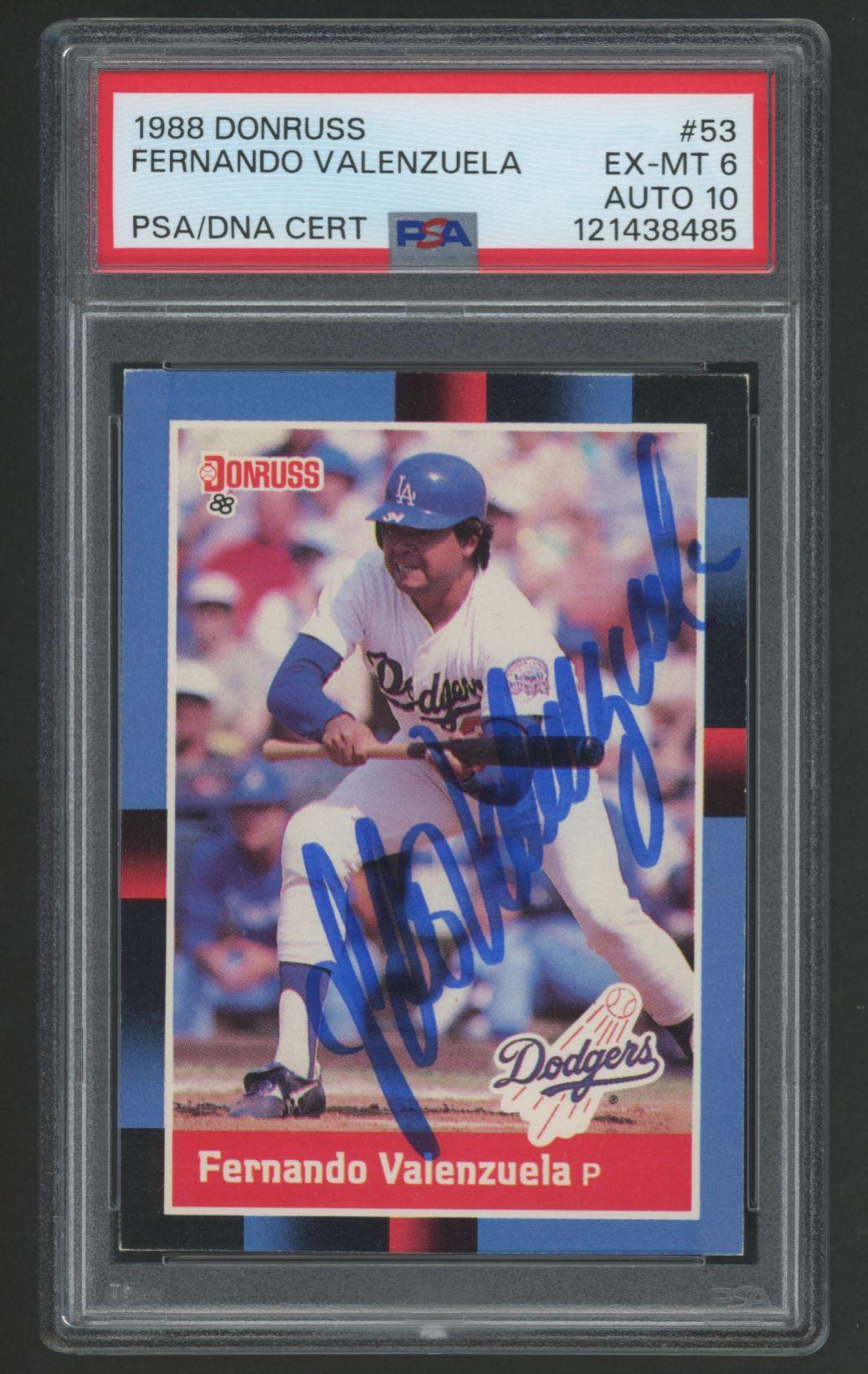 Fernando Valenzuela Signed 1988 Donruss #53 (PSA 6 | Auto 10) at PristineAuction.com Fernando Valenzuela Signed 1988 Donruss #53 (PSA 6 | Auto 10) at PristineAuction.com