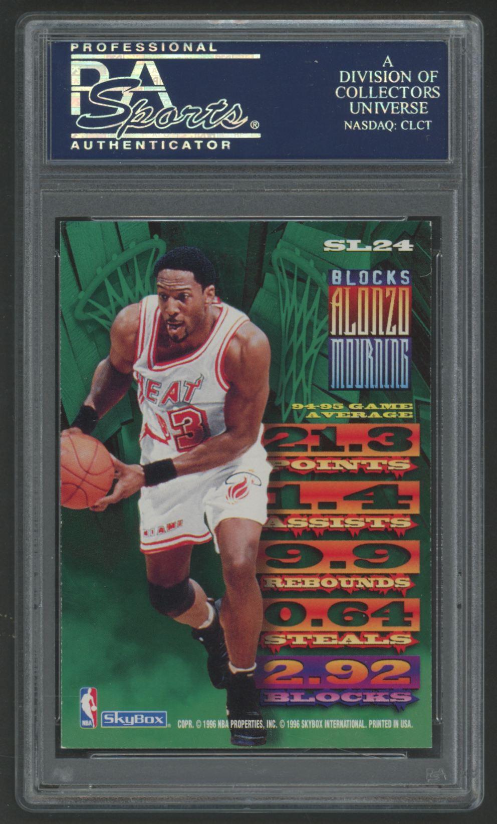 Alonzo Mourning Signed 1995 Hoops Slamland #SL24 (PSA) at PristineAuction.com Alonzo Mourning Signed 1995 Hoops Slamland #SL24 (PSA) at PristineAuction.com