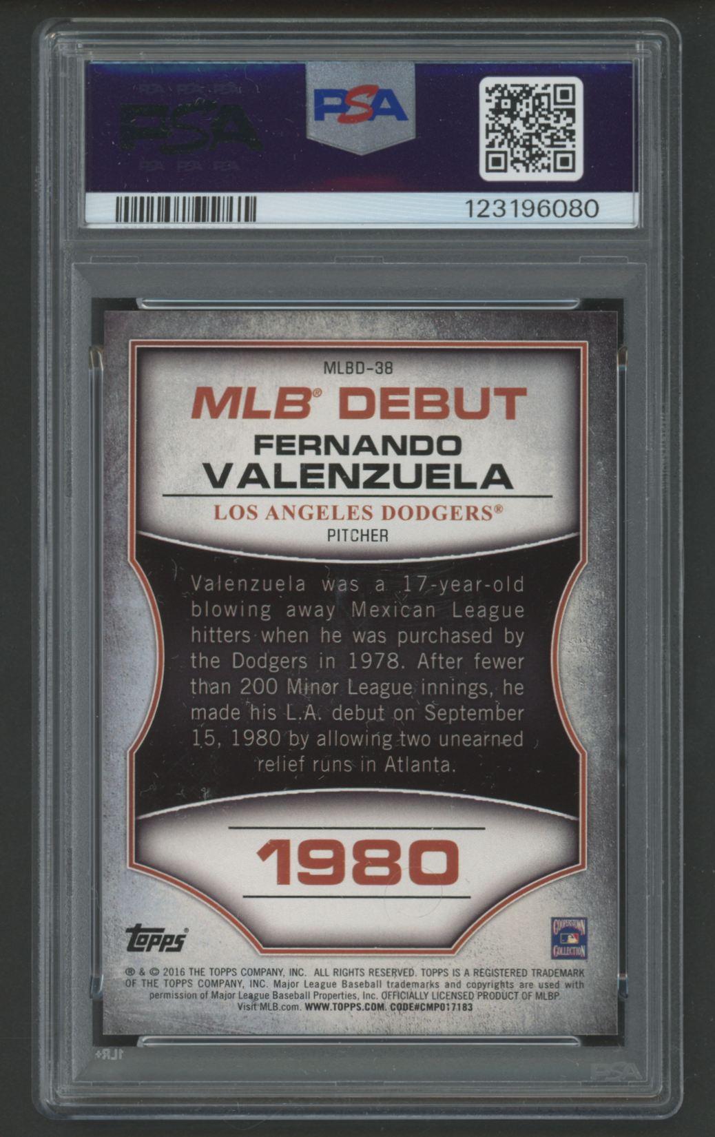 Fernando Valenzuela 2016 Topps MLB Debut #38 (PSA 10) at PristineAuction.com Fernando Valenzuela 2016 Topps MLB Debut #38 (PSA 10) at PristineAuction.com