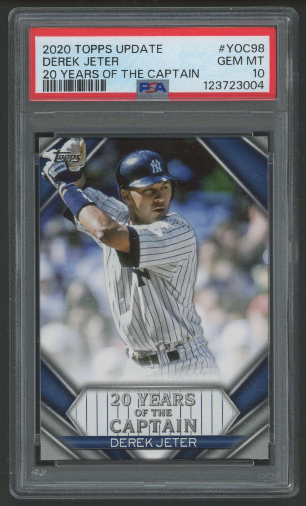 Derek Jeter 2020 Topps Update 20 Years of the Captain #YOC98 (PSA 10) at PristineAuction.com Derek Jeter 2020 Topps Update 20 Years of the Captain #YOC98 (PSA 10) at PristineAuction.com