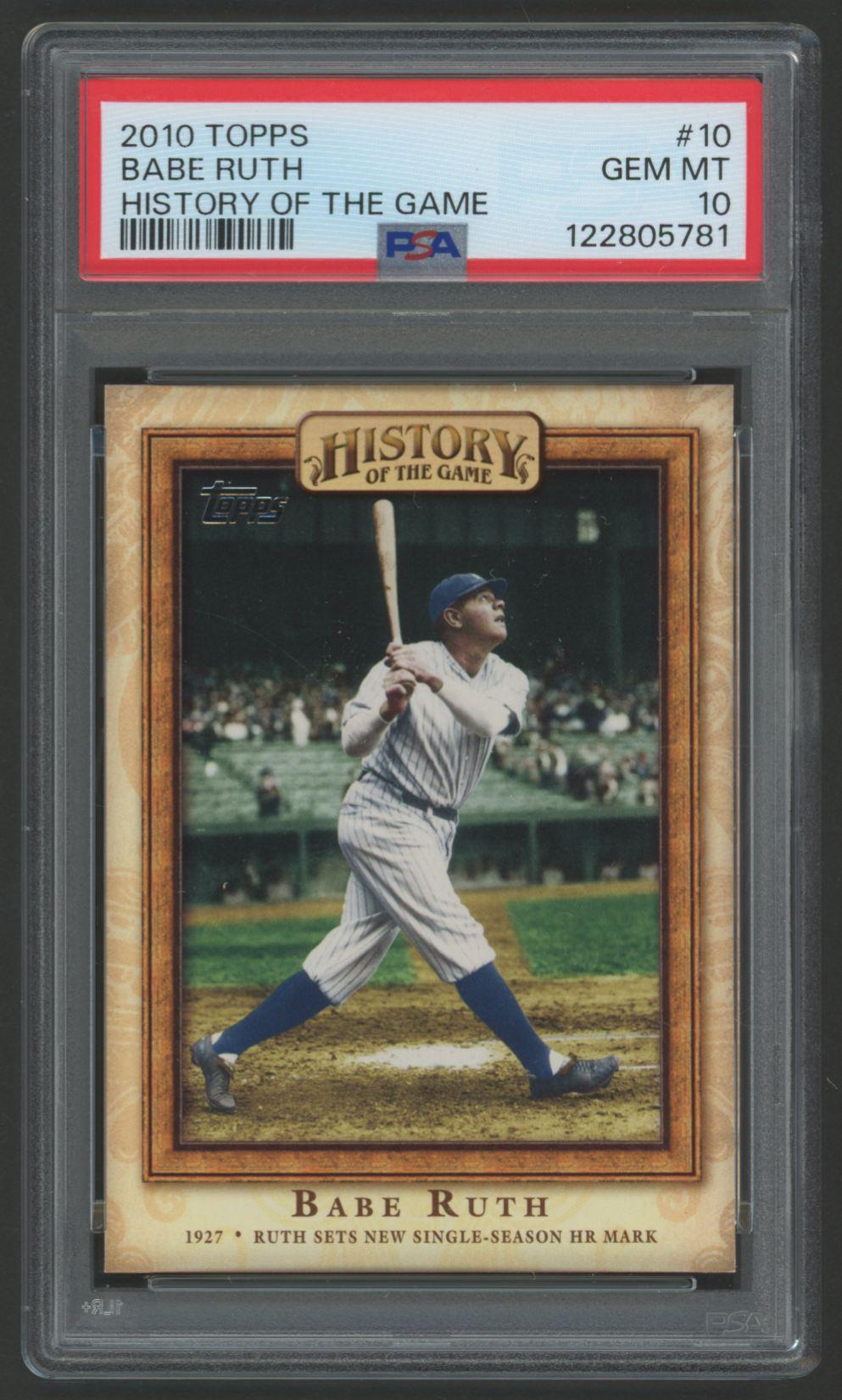 Babe Ruth 2010 Topps History Of Game #10 (PSA 10) at PristineAuction.com Babe Ruth 2010 Topps History Of Game #10 (PSA 10) at PristineAuction.com