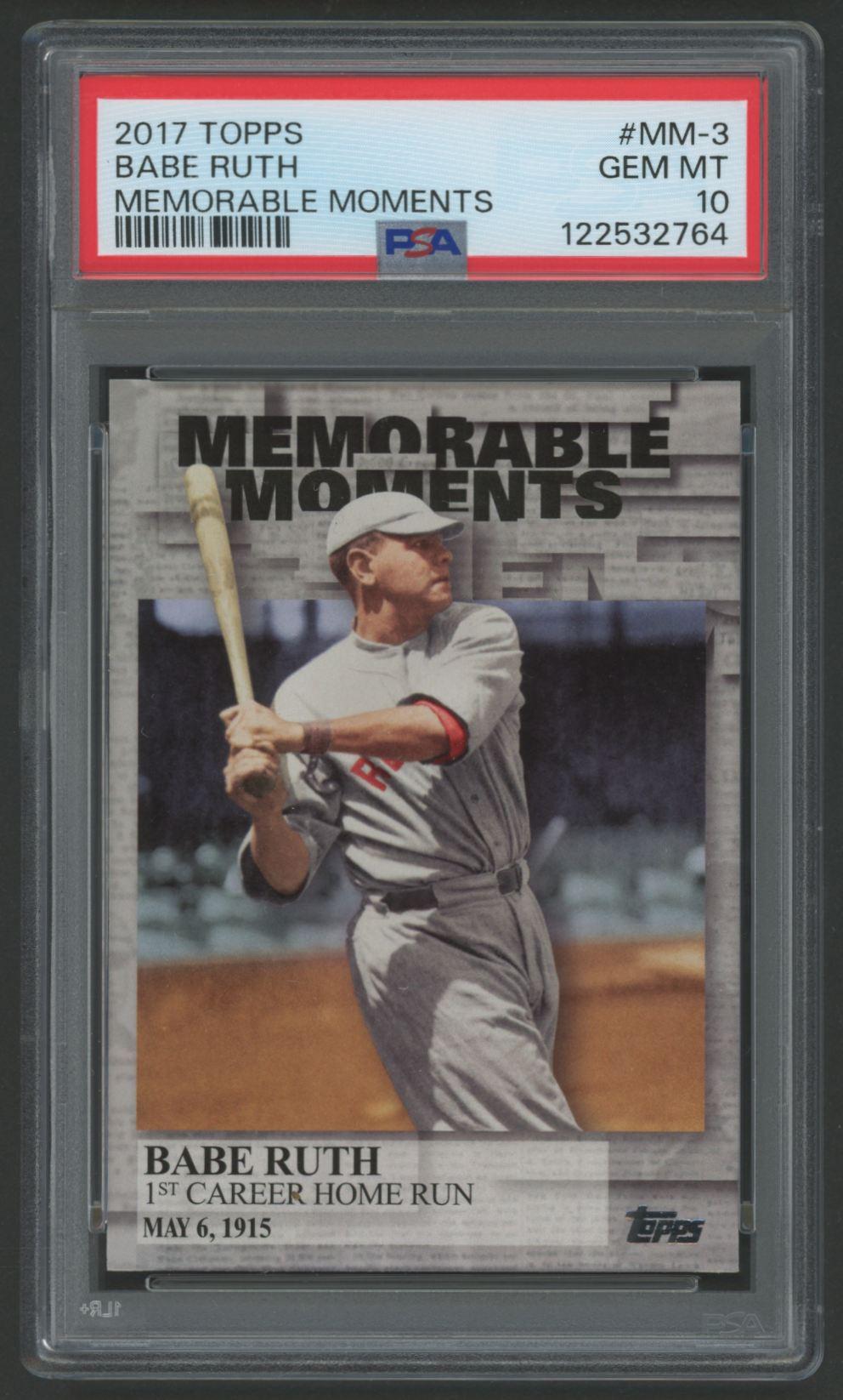 Babe Ruth 2017 Topps Memorable Moments #MM3 (PSA 10) at PristineAuction.com Babe Ruth 2017 Topps Memorable Moments #MM3 (PSA 10) at PristineAuction.com