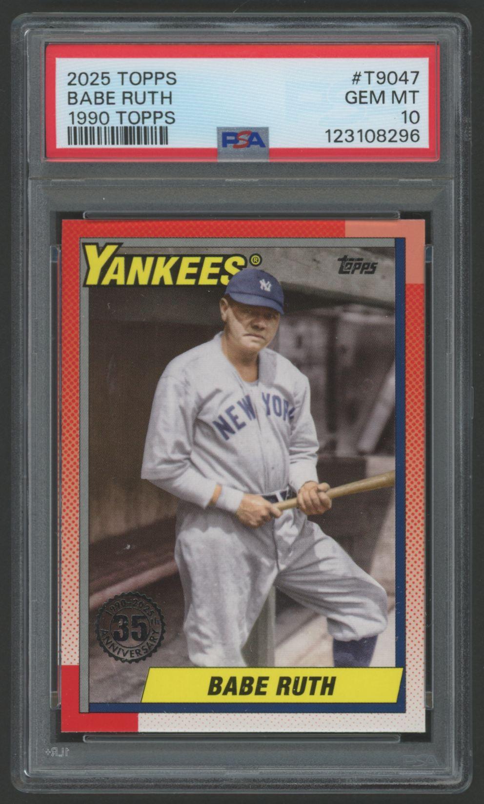 Babe Ruth 2025 Topps / 1990 #T9047 (PSA 10) at PristineAuction.com Babe Ruth 2025 Topps / 1990 #T9047 (PSA 10) at PristineAuction.com
