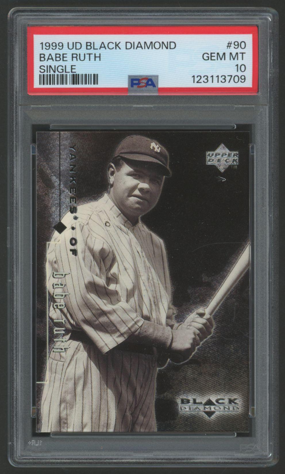 Babe Ruth 1999 Upper Deck Black Diamond #90 (PSA 10) at PristineAuction.com Babe Ruth 1999 Upper Deck Black Diamond #90 (PSA 10) at PristineAuction.com
