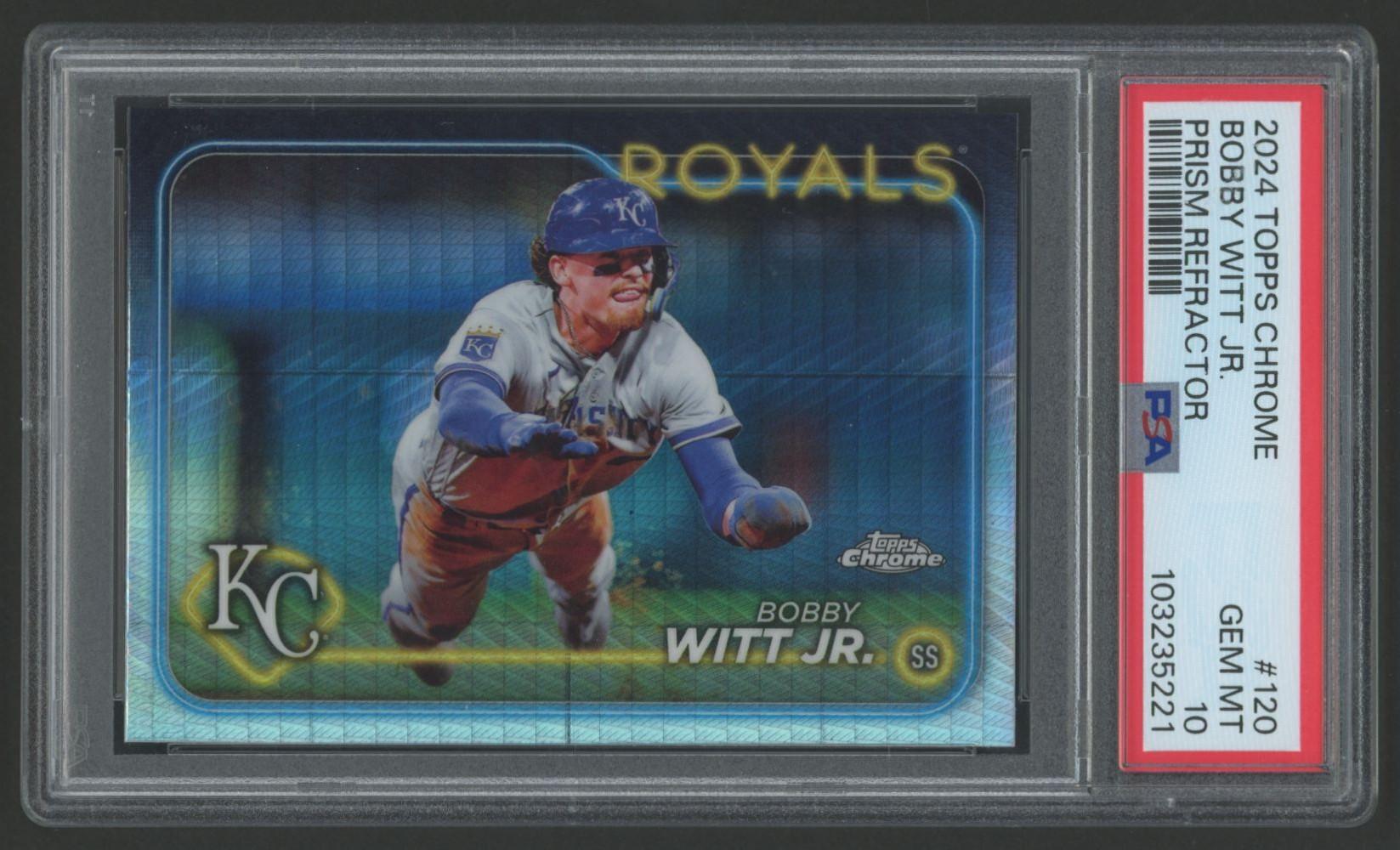 Bobby Witt Jr. 2024 Topps Chrome Prism Refractor #120 (PSA 10) at PristineAuction.com Bobby Witt Jr. 2024 Topps Chrome Prism Refractor #120 (PSA 10) at PristineAuction.com