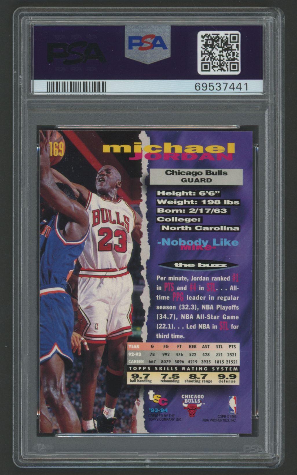 Michael Jordan 1993 Stadium Club #169 (PSA 9) at PristineAuction.com Michael Jordan 1993 Stadium Club #169 (PSA 9) at PristineAuction.com