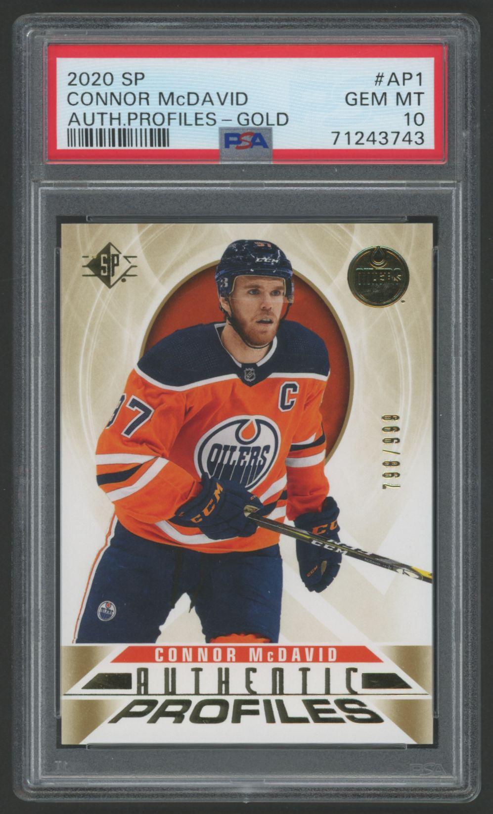 Connor McDavid 2020 SP Authentic Profiles Gold #AP1 #798/999 (PSA 10) at PristineAuction.com Connor McDavid 2020 SP Authentic Profiles Gold #AP1 #798/999 (PSA 10) at PristineAuction.com