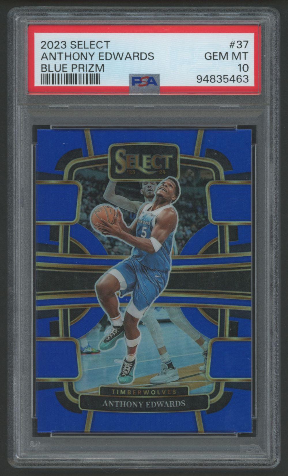 Anthony Edwards 2023 Select Blue Prizm #37 (PSA 10) at PristineAuction.com Anthony Edwards 2023 Select Blue Prizm #37 (PSA 10) at PristineAuction.com