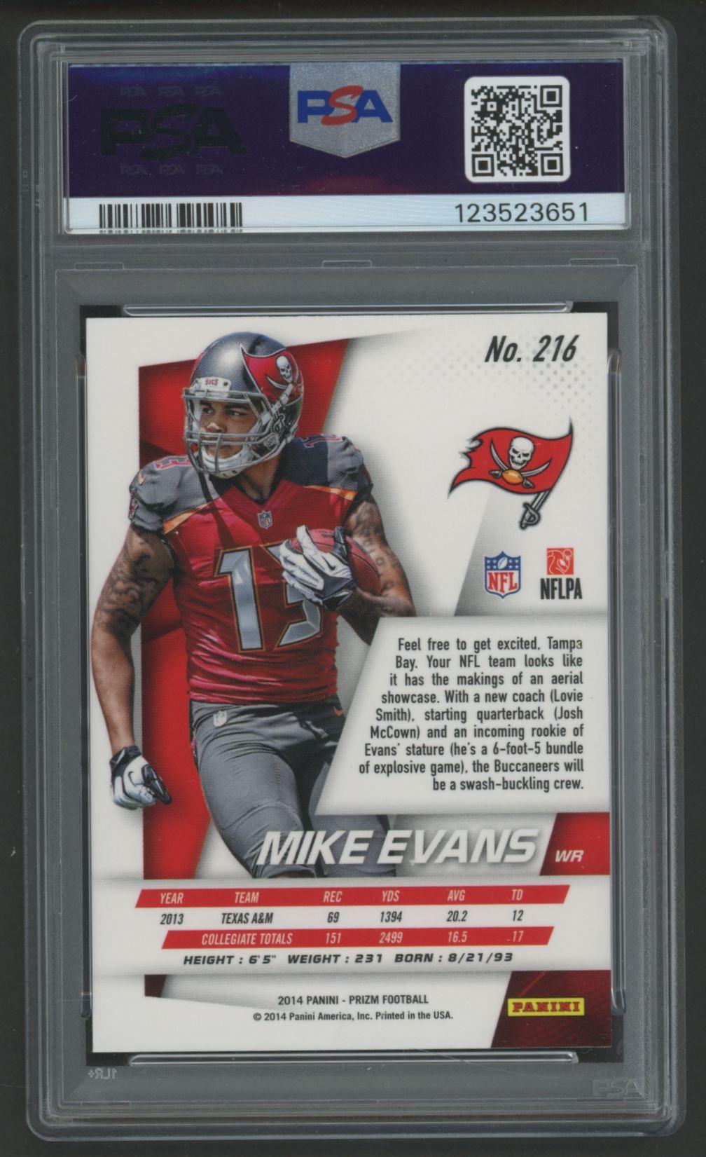 Mike Evans 2014 Panini Prizm #219 RC (PSA 9) at PristineAuction.com Mike Evans 2014 Panini Prizm #219 RC (PSA 9) at PristineAuction.com