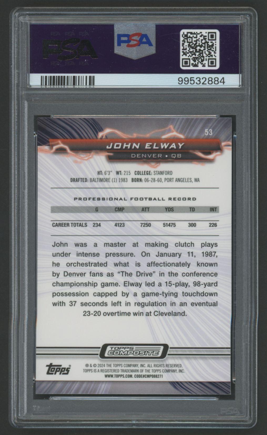 John Elway 2023 Topps Composite #53 (PSA 10) at PristineAuction.com John Elway 2023 Topps Composite #53 (PSA 10) at PristineAuction.com